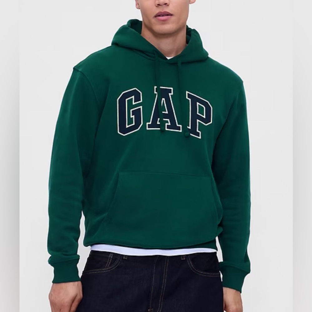 GAP arch logo hoodie sweater sweatshirt gorpcore earth tones palisade green